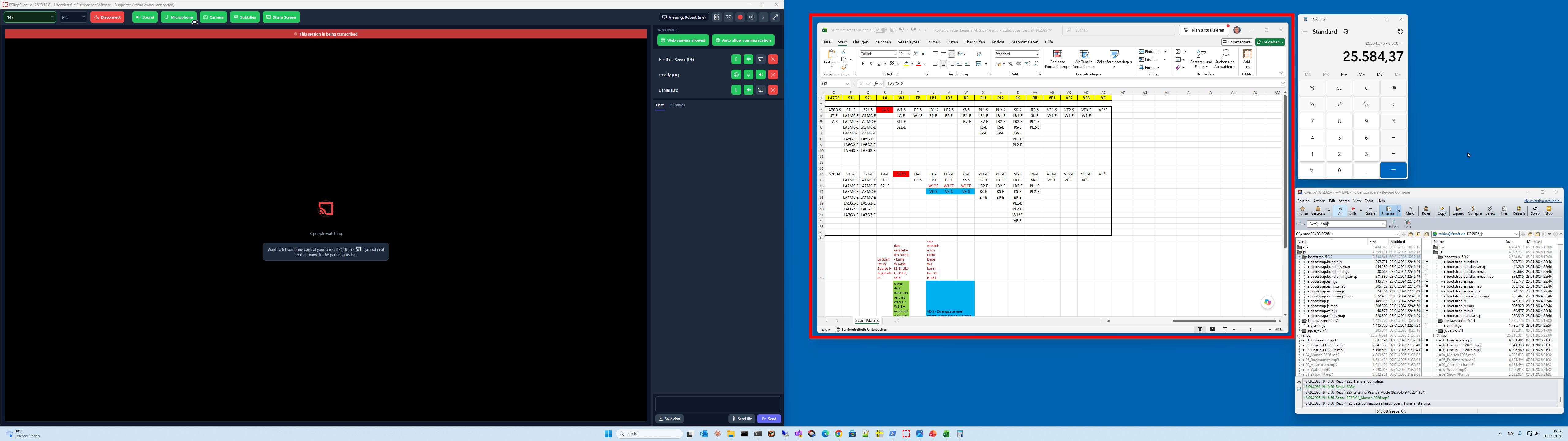Remote control of an Excel spreadsheet